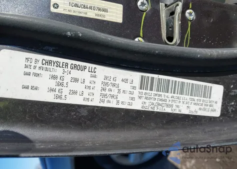 2014 Jeep Compass Sport z USA, uszkodzony, nr VIN 1C4NJCBA4ED796908